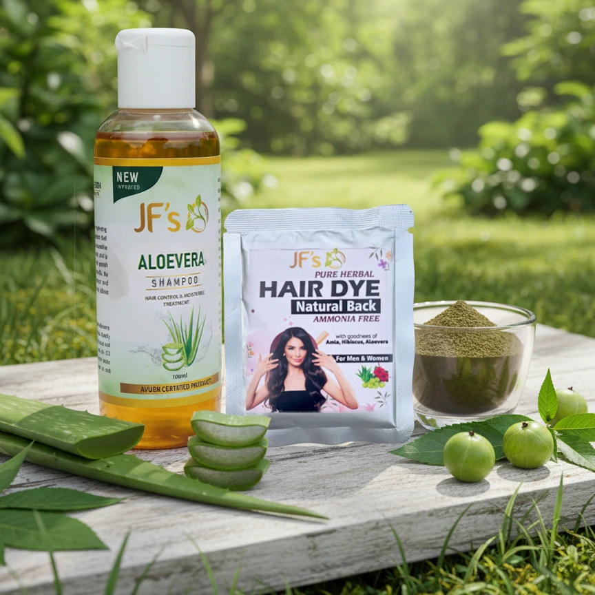 Hair Dye Aloevera Shampoo Combo - Jeevan Foods